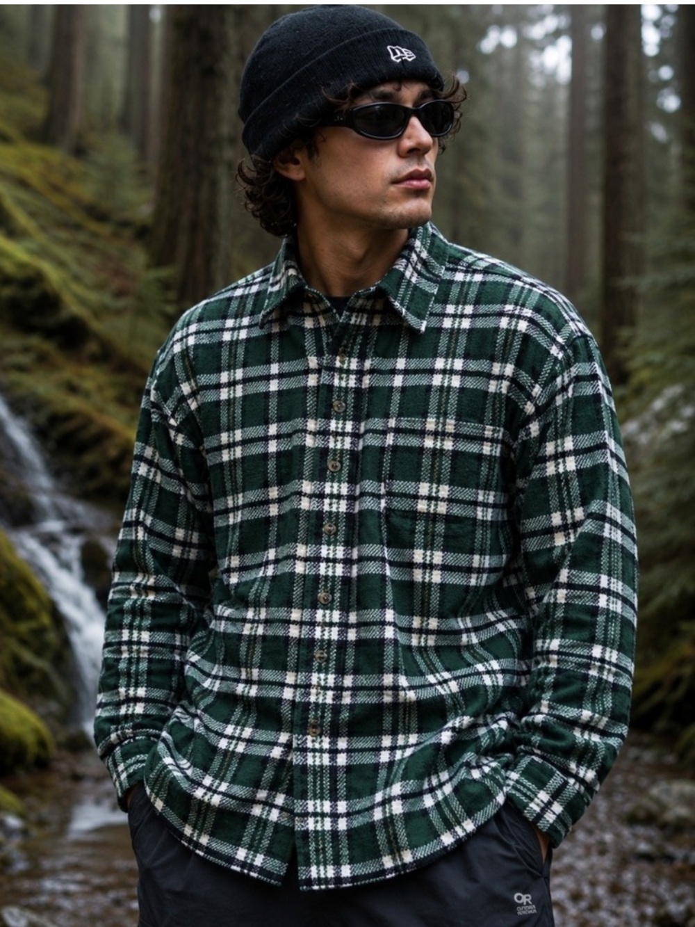 Goodfellow & Co Men’s Plaid Heavyweight Flannel - Green/White Size Small NWT